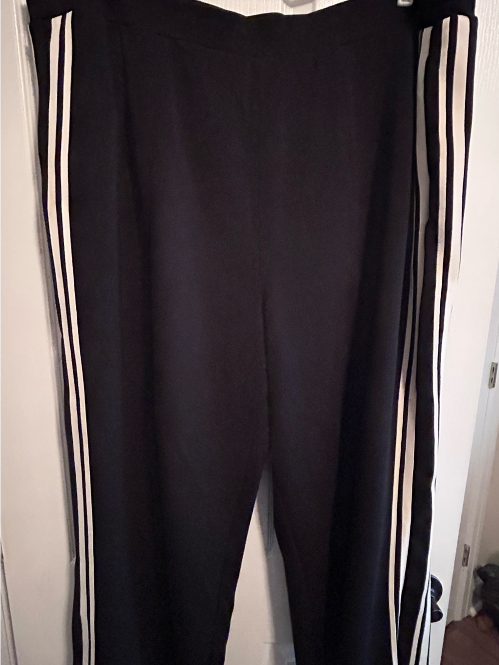 torrid Black Jogger Pants with White Side Stripes